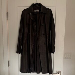 MaxMara Dark Brown Leather Trench Coat